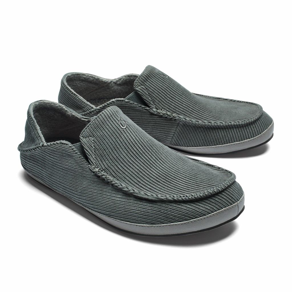 Olukai Men's Moloa Ie Slipper - Charcoal US362-705